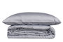 L'essentiel linge de maison Juego de funda de edredón de satén Gris, Doble